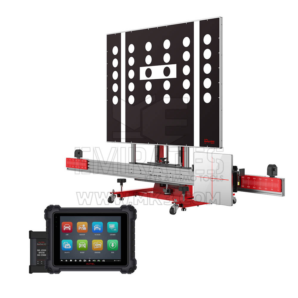 Autel MAXISYS ADAS ALL SYSTEMS 2.0T Adjustable Calibration Frame And Tools + MaxiSys MS909 Diagnostic Tablet
