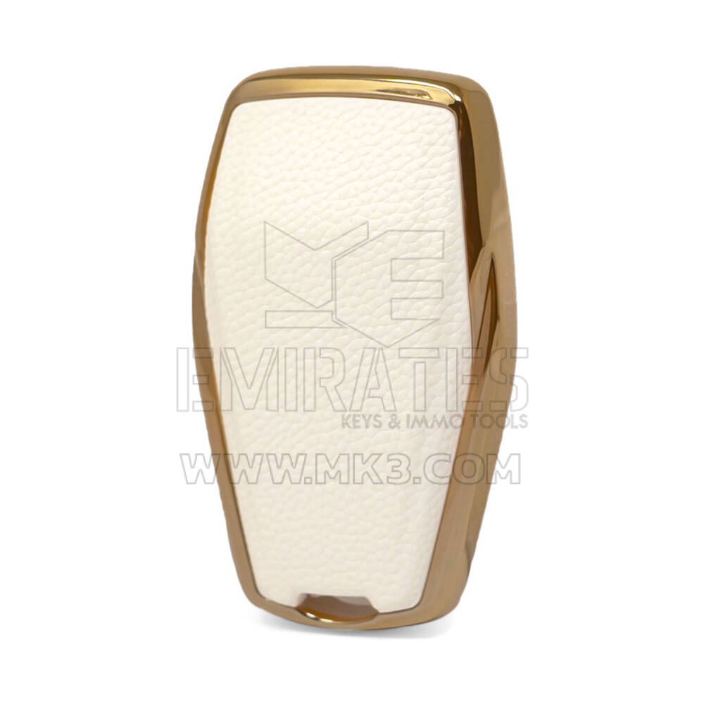Housse en cuir Nano doré pour clé télécommande Geely 4B blanc GL-B13J4A | MK3
