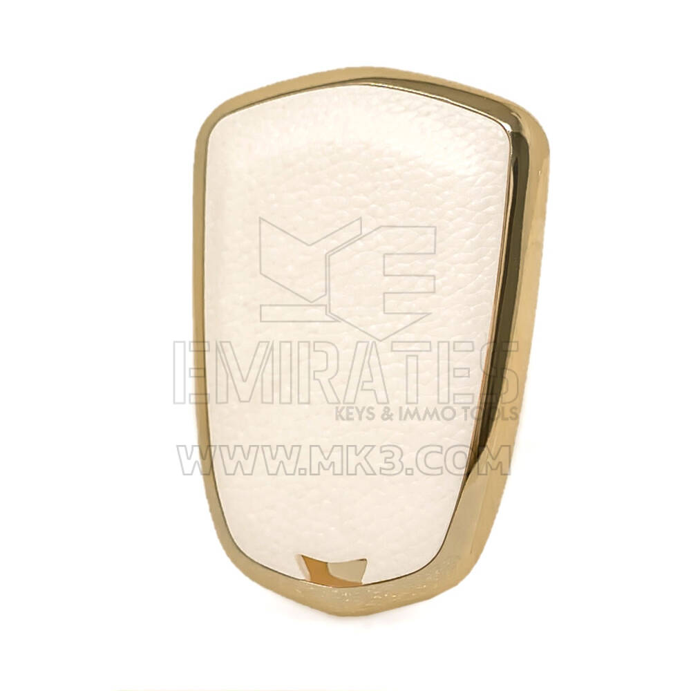 Nano Gold Leather Cover Cadillac Key 4B White CDLC-A13J4 | MK3