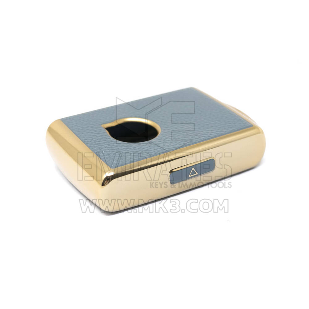 New Aftermarket Nano High Quality Gold Leather Cover For Volvo Remote Key 4 Buttons Gray Color VOL-A13J  | Emirates Keys