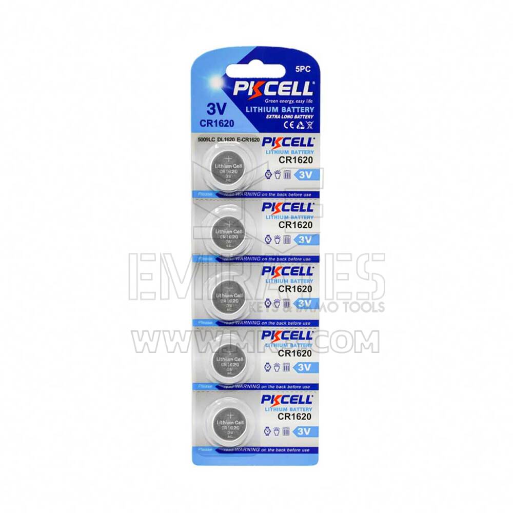 New PKCELL Ultra Lithium CR1620 Universal Battery Cell Card (5 PCs Pack) High Quality Low Price  | Emirates Keys