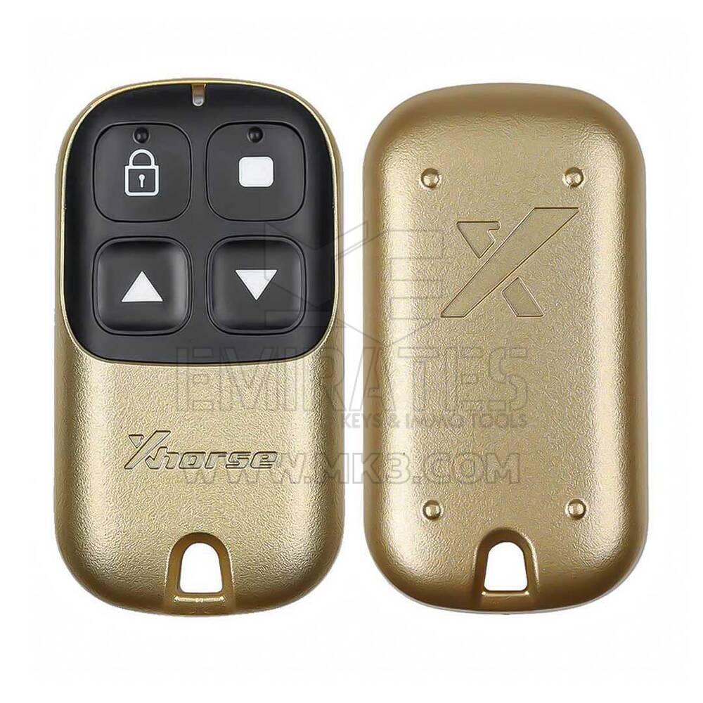 Nova Xhorse VVDI Key Tool Wire Garage Remote Key 4 Botões Amarelo Dourado Cor Tipo XKXH05EN, Compatível com todas as ferramentas VVDI | Emirates Keys