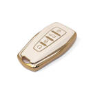Housse en cuir doré de haute qualité pour clé télécommande Geely, 4 boutons, couleur blanche, GL-B13J4A | Clés des Émirats -| thumbnail