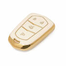 New Aftermarket Nano High Quality Gold Leather Cover For Cadillac Remote Key 4 Buttons White Color CDLC-A13J4 | Emirates Keys -| thumbnail