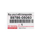 New Genuine-OEM Toyota Avensis 2004 Genuine Transponder SUB Key 4D Manufacturer Part Number: 89785-05060 | Emirates Keys -| thumbnail