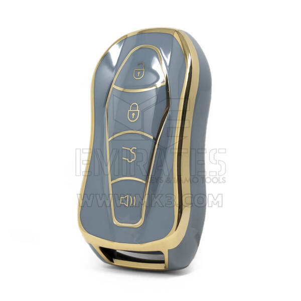 Nano – couvercle de haute qualité pour clé télécommande Geely, 4 boutons, couleur grise, GL-C11J