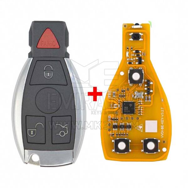 Xhorse Mercedes BGA Chrome Remote Key 3 + 1 أزرار 315MHz-433MHz XNBZT1GL