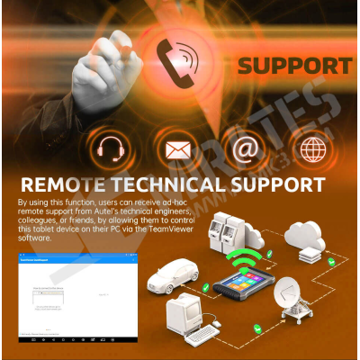 Ao usar esta função, os usuários podem receber suporte remoto ad-hoc de engenheiros técnicos, colegas ou amigos da Autel, permitindo que eles controlem este tablet em seu PC através do software TeamViewer.