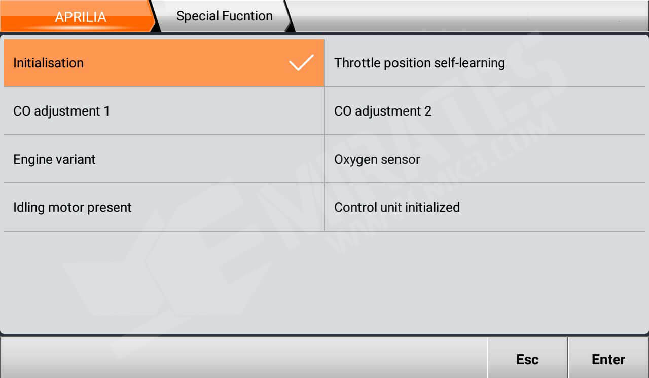 OBDStar MS80 Special Function Aprilia
