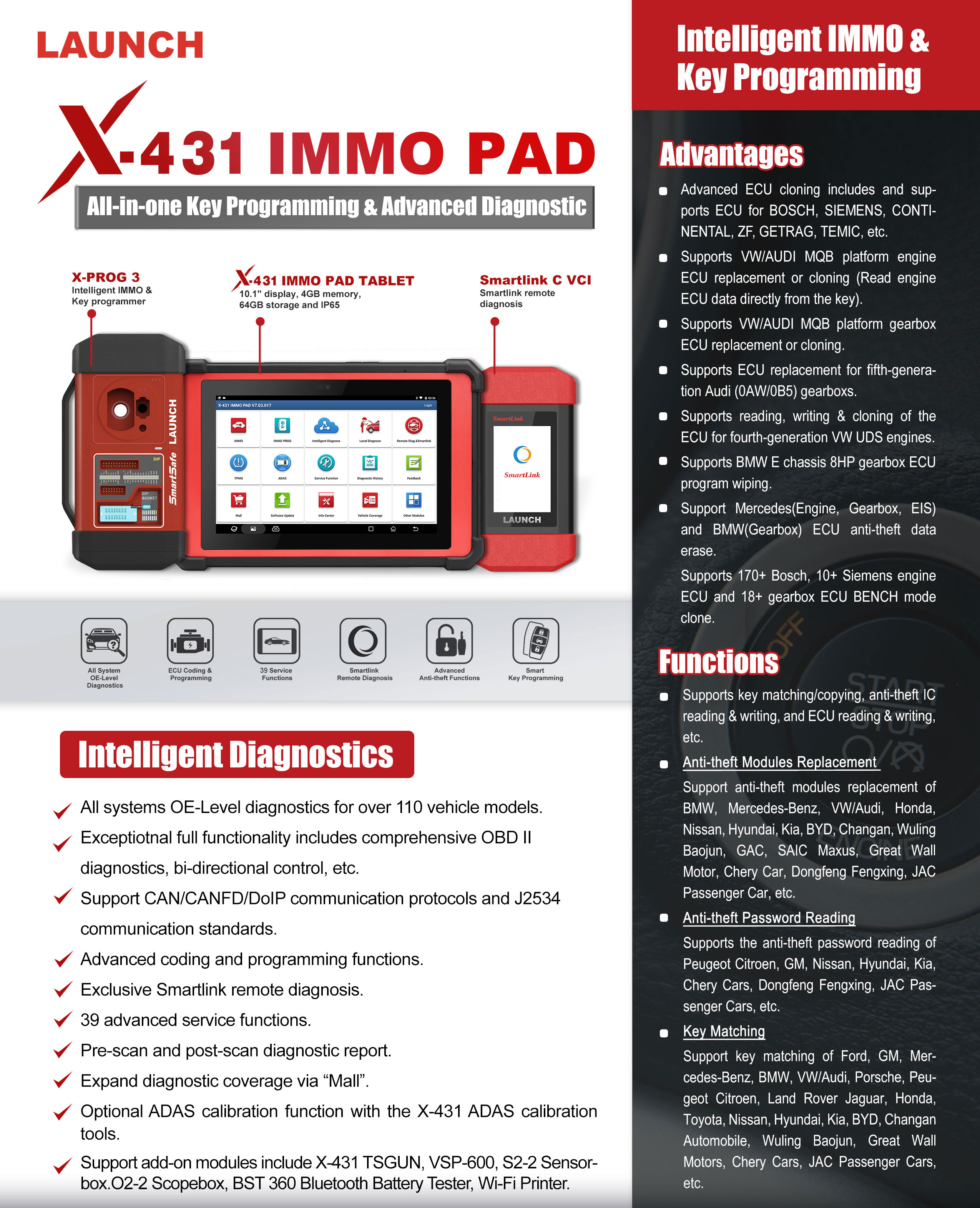 New Launch X-431 IMMO PAD All-in-one Key Programming & Advanced Diagnostic ( Smartlink2.0 ) | Emirates Keys
