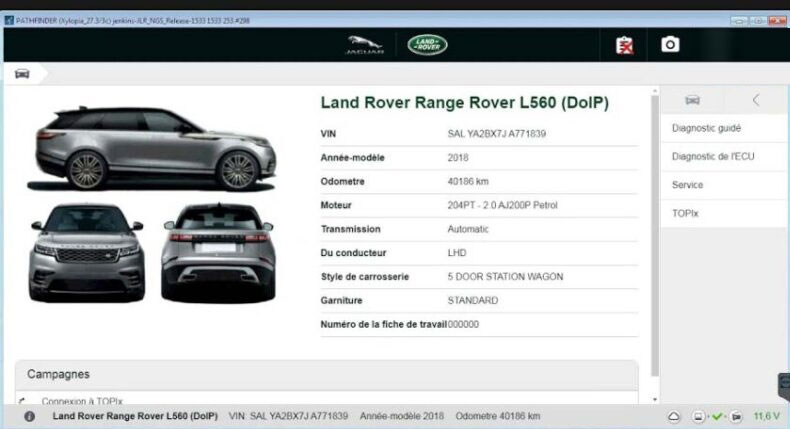 Pathfinder JLR diagnostic software