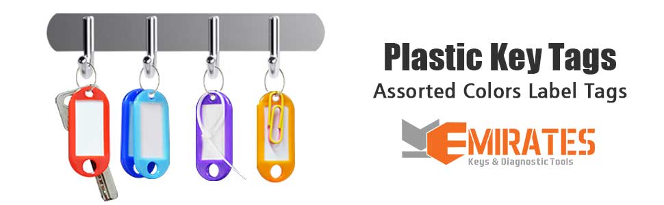New Aftermarket Plastic Key Label Colorful Tags 200 Pcs, Bulk Key Labels with Ring and Label Window, Key Chain ID Tags, Key Identifiers for Name | Emirates Keys