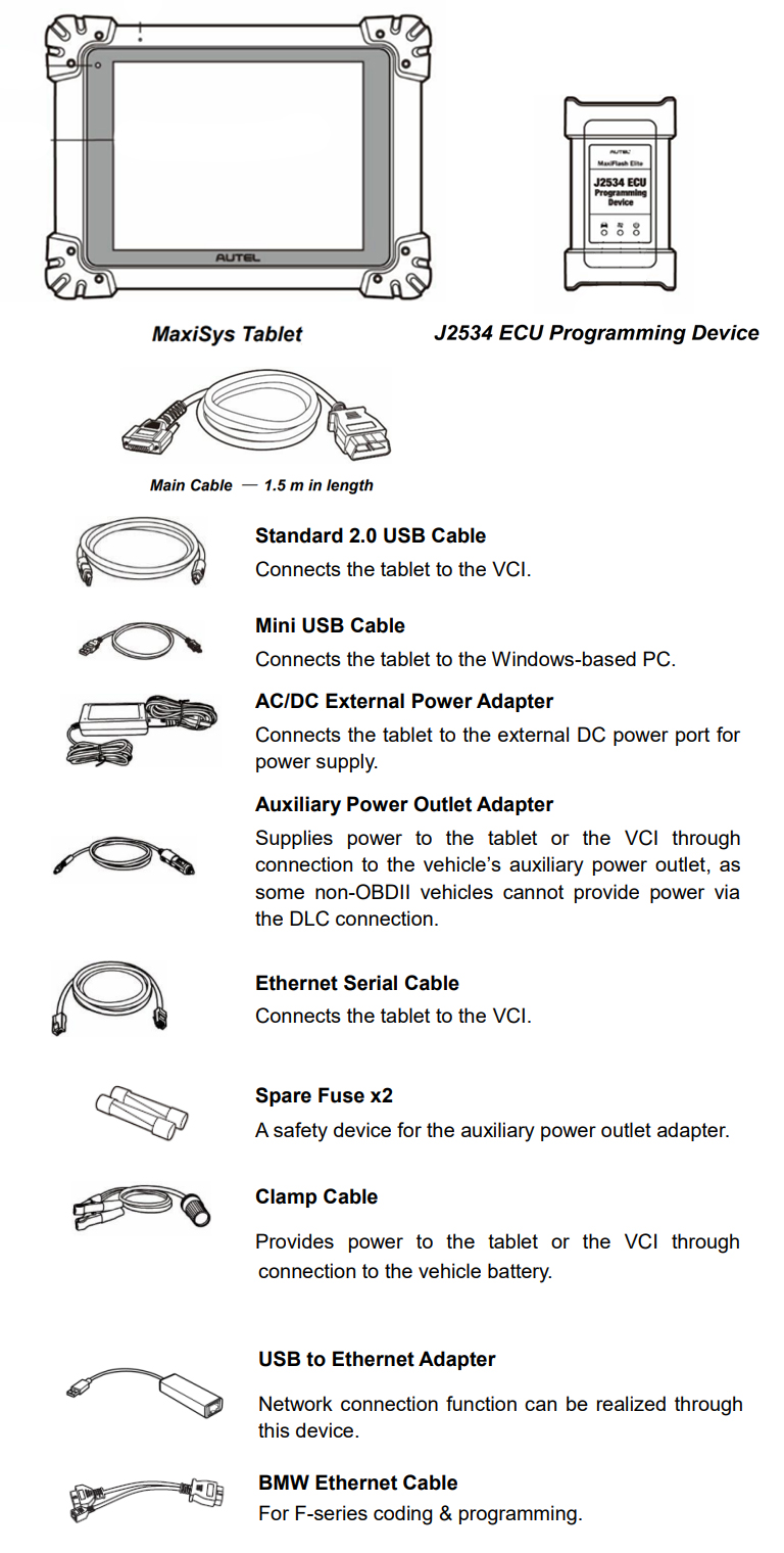 Autel MS908S Pro Auto Diagnostic Coding j2534 ECU Programing Accessories : 