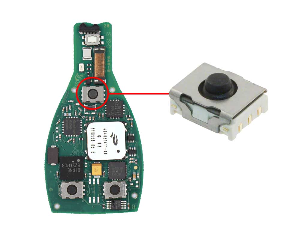 New Genuine/OEM Button Switch For Mercedes FBS4 Original Smart Remote Key PCB High Quality Order Now | Emirates Keys