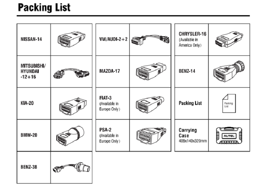 محول Autel MaxiSYS MSOBD2KIT Non-OBDII جديد مع كابلات لـ MaxiSys Ultra و MS919 و MS909 | الإمارات للمفاتيح