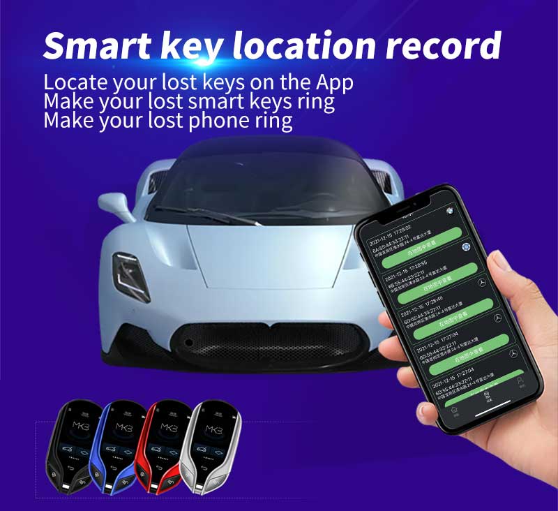 New Aftermarket LCD Universal Modified Smart Remote Key PKE System For All Keyless Car Maserati Style Silver Color | Emirates Keys