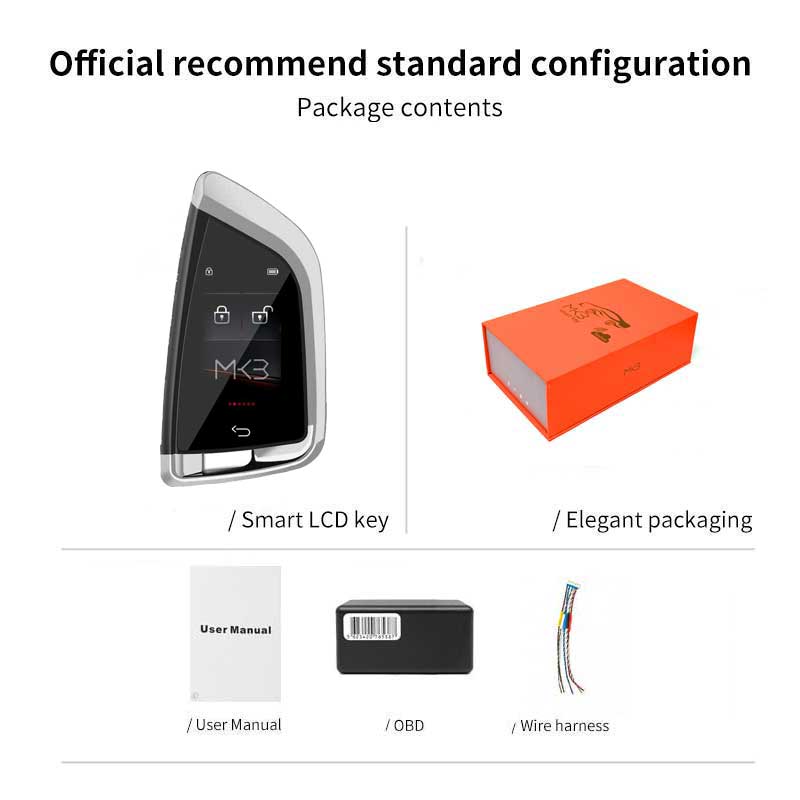 New Aftermarket LCD Universal Modified Smart Remote Key Kit For All Keyless Car FEM Style Silver Color | Emirates Keys