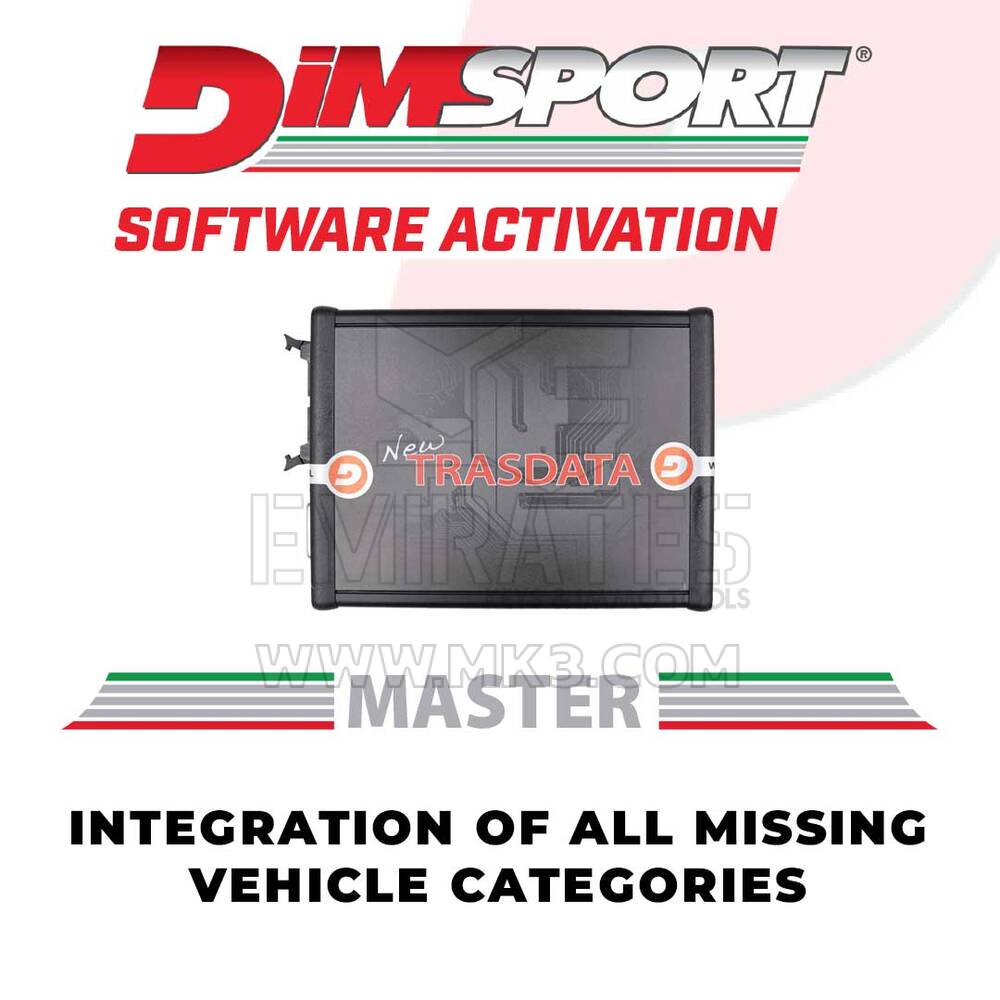 Dimsport - NUOVO TRASDATA MASTER - INTEGRAZIONE DI TUTTE LE CPU/CATEGORIE VEICOLI MANCANTI (AV34NT001-UP) Attivazione