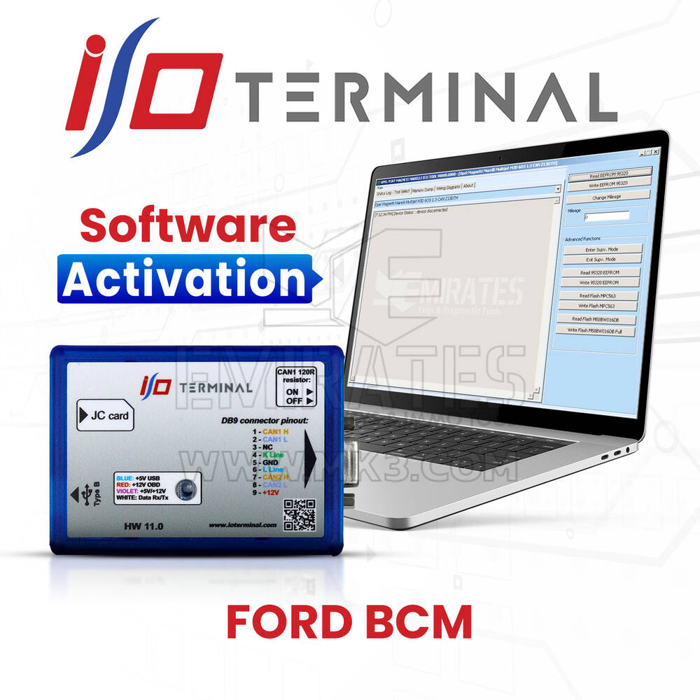 I/O Terminal Multi Tool FORD BCM ACTIVATION modules list and functions