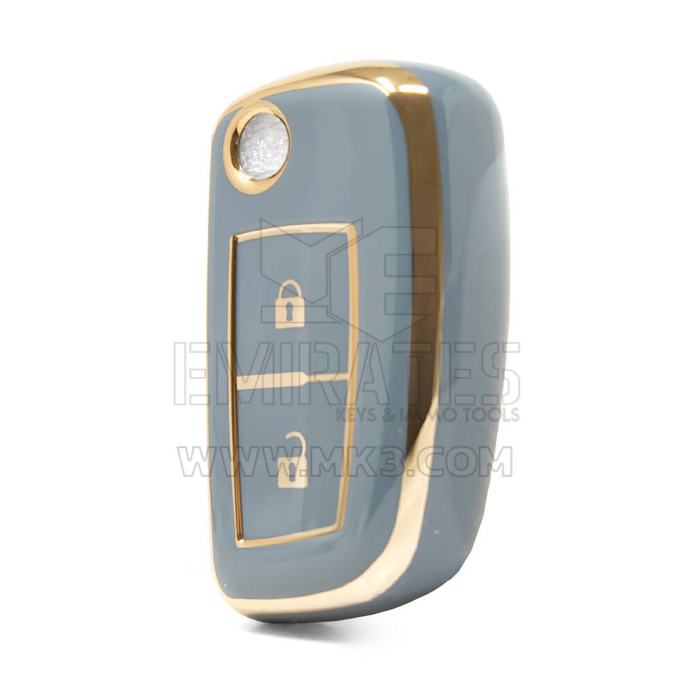 Nano High Quality Cover For Nissan Flip Remote Key 2 Buttons Gray Color NS-B11J2