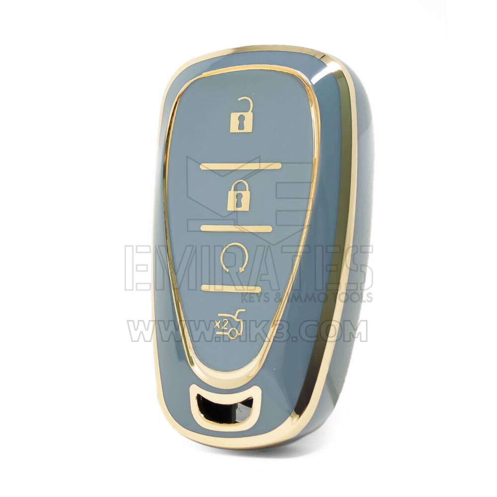 Nano High Quality Cover For Chevrolet Remote Key 4 Buttons Gray Color CRL-B11J4A