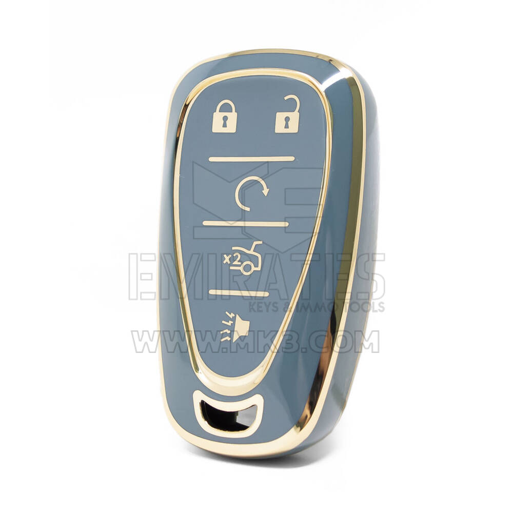 Nano High Quality Cover For Chevrolet Remote Key 4+1 Buttons Gray Color CRL-B11J5A