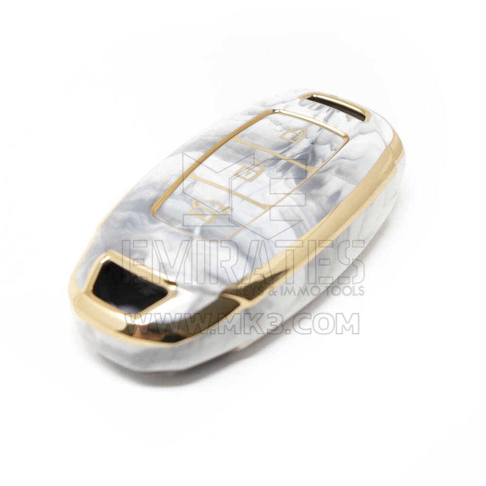 New Aftermarket Nano High Quality Marble Cover For Hyundai Remote Key 3 Buttons White Color HY-D12J3 | Emirates Keys