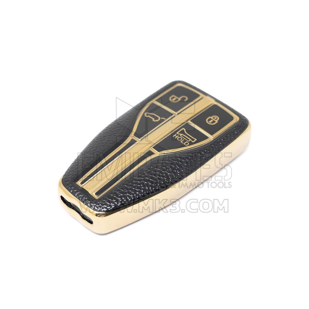 New Aftermarket Nano High Quality Gold Leather Cover For Hongqi Remote Key 4 Buttons Black Color HQ-A13J4A | Emirates Keys