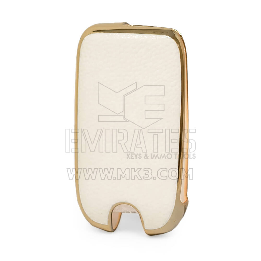 Funda de Cuero Nano Dorada para Roewe Flip Key 3B Blanco RW-A13J | MK3