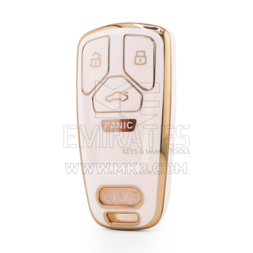 Funda nano de alta calidad para llave remota Audi de 4 botones, color blanco Audi-B11J4