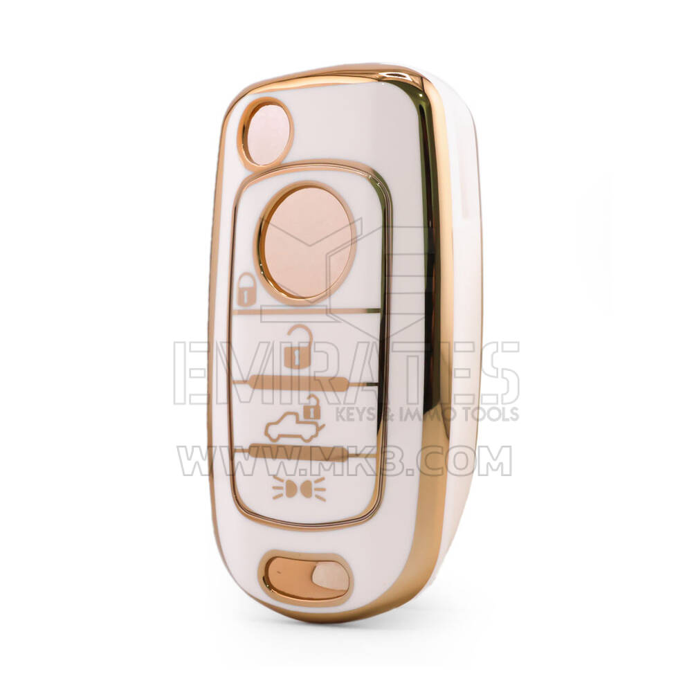 Nano High Quality Cover For Fiat Remote Key 4 Button White Color FIAT-C11J4B