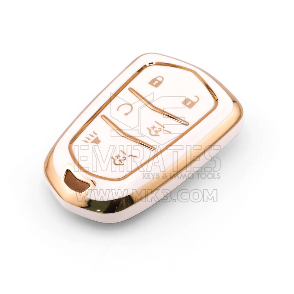 New Aftermarket Nano High Quality Cover For Cadillac Remote Key 6 Button White Color CDLC-A11J6 | Emirates Keys