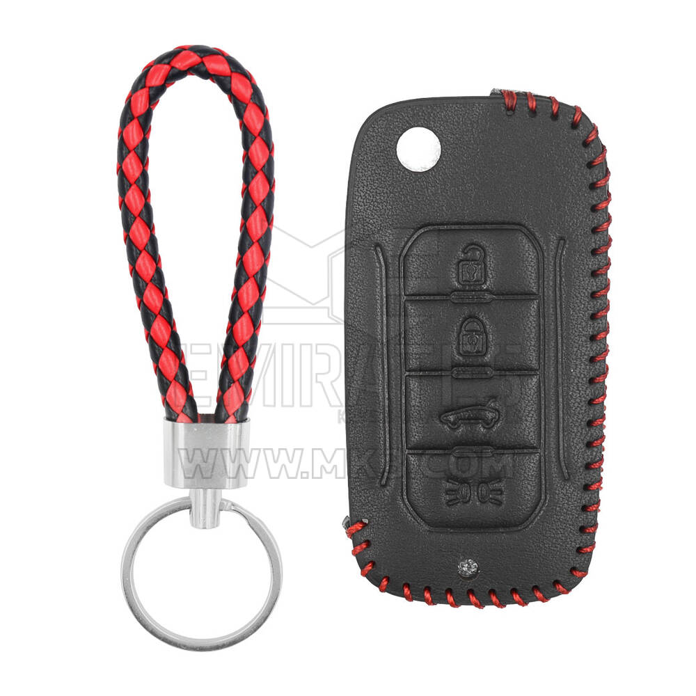 Funda de cuero para Jeep Flip Remote Key 4 Botones JP-E