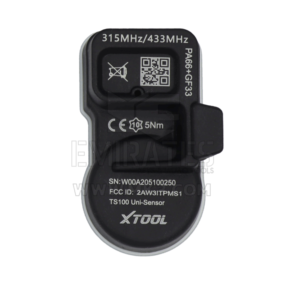 Capteur XTOOL TS100 2 en 1 (315 + 433 MHz), en tant que capteur universel programmable avec des options de serrage et d'encliquetage qui sont à la fois intelligentes et efficaces spécialement conçues pour le remplacement du capteur avec une couverture