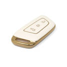 New Aftermarket Nano High Quality Gold Leather Cover For Baojun Remote Key 3 Buttons White Color BJ-C13J | Emirates Keys -| thumbnail