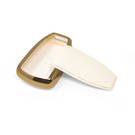 New Aftermarket Nano High Quality Gold Leather Cover For BAIC Remote Key 4 Buttons White Color BQ-A13J | Emirates Keys -| thumbnail