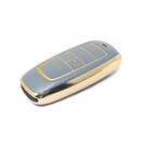 New Aftermarket Nano High Quality Gold Leather Cover For Trumpchi Remote Key 5 Buttons Gray Color CQ-B13J | Emirates Keys -| thumbnail