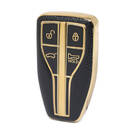 Nano High Quality Gold Leather Cover For Hongqi Remote Key 4 Buttons Black Color HQ-A13J4A