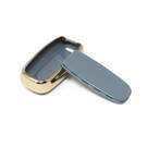 New Aftermarket Nano High Quality Gold Leather Cover For Venucia Remote Key 3 Buttons Gray Color VNC-A13J | Emirates Keys -| thumbnail