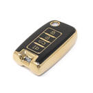 New Aftermarket Nano High Quality Gold Leather Cover For Venucia Remote Key 4 Buttons Black Color VNC-D13J | Emirates Keys -| thumbnail