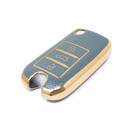 New Aftermarket Nano High Quality Gold Leather Cover For Roewe Flip Remote Key 3 Buttons Gray Color RW-A13J | Emirates Keys -| thumbnail