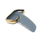 New Aftermarket Nano High Quality Gold Leather Cover For Roewe Remote Key 3 Buttons Gray Color RW-B13J | Emirates Keys -| thumbnail