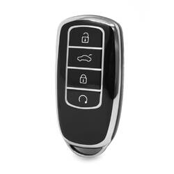 Nano High Quality Cover For Chery Remote Key 4 Button Black Color Silver Frame CR-C11Y