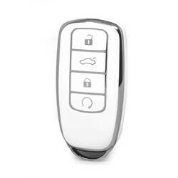 Nano High Quality Cover For Chery Remote Key 4 Button White Color Silver Frame CR-C11Y