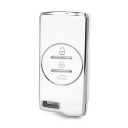 Nano High Quality Cover For Chery Remote Key 3 Button White Color Silver Frame CR-D11Y