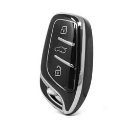 Nano High Quality Cover For Roewe Remote Key 3 Button Black Color Silver Frame RW-B11Y