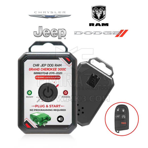 Jeep Emulator - Grand Cherokee Emulator - Chrysler Emulator 2015-2021 STEERING LOCK Emulator Simulator com conector original
