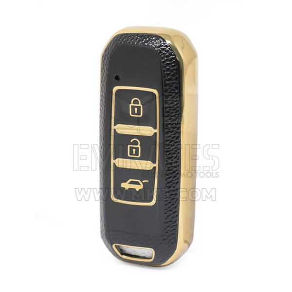 Funda de cuero dorado Nano de alta calidad para mando a distancia Baojun, 3 botones, Color negro, BJ-A13J