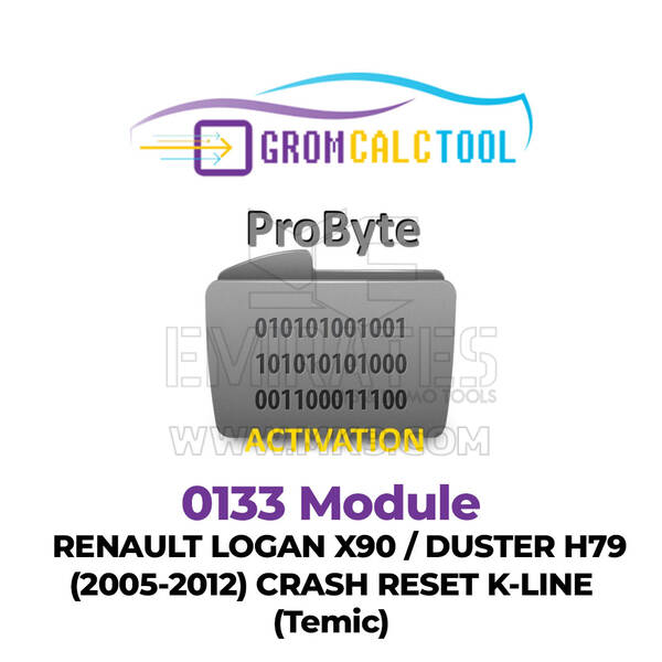 GromCalcTool 0133 Modulo Renault Logan X90 / Duster H79 (2005-2012) Crash Reset K-line (Temic)