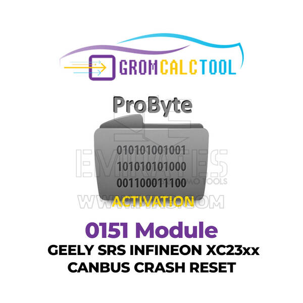 GromCalcTool 0151 Módulo Geely SRS Infineon XC23xx Canbus Crash Reset